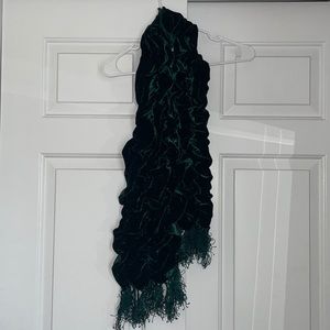 Vintage Velvet Green Rouche Scarf